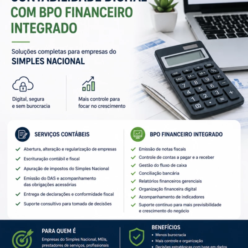 Contabilidade Digital com BPO Financeiro Integrado para Empresas do Simples Nacional